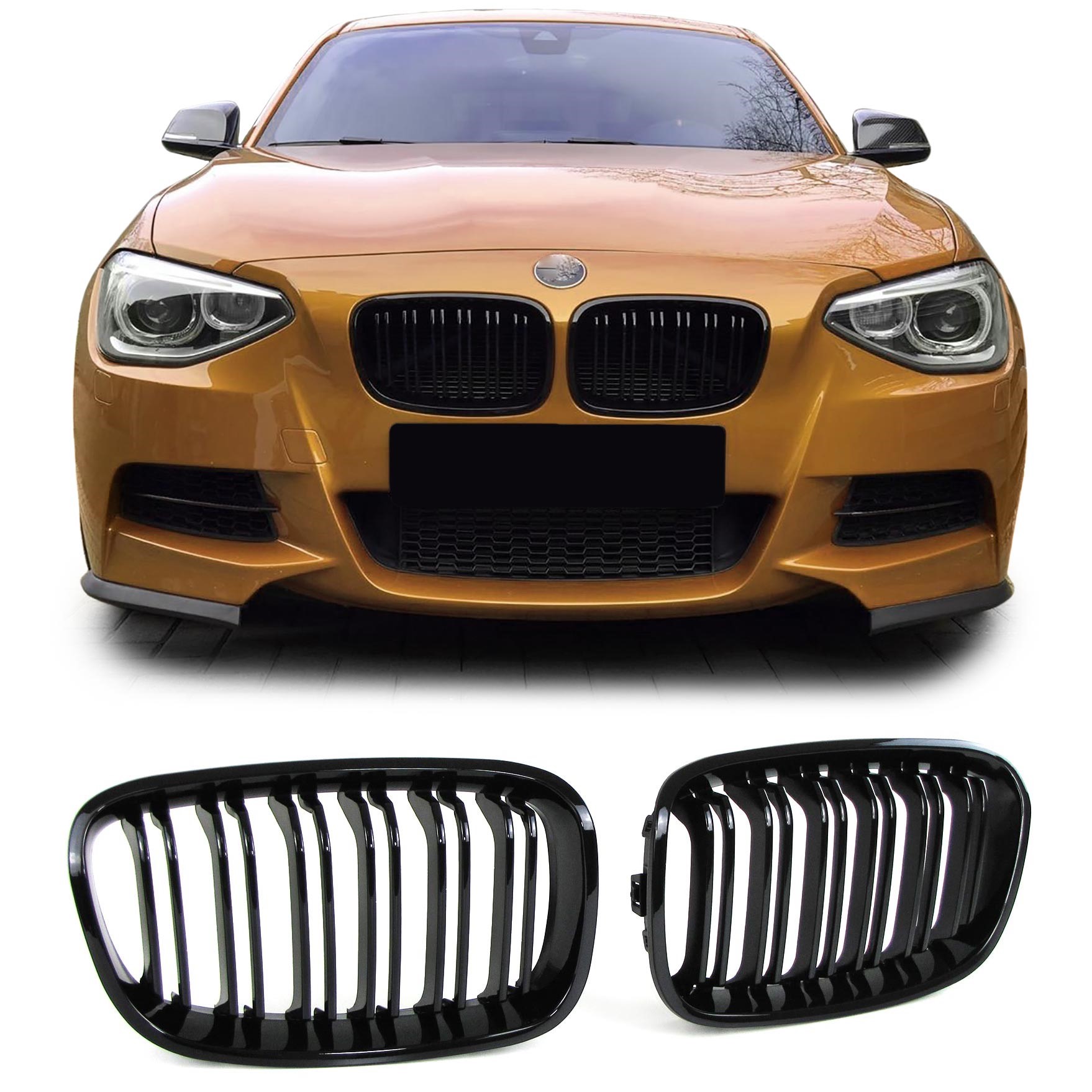 Grill Voor Bmw Serie F F Glans Zwart Dubbelspijls