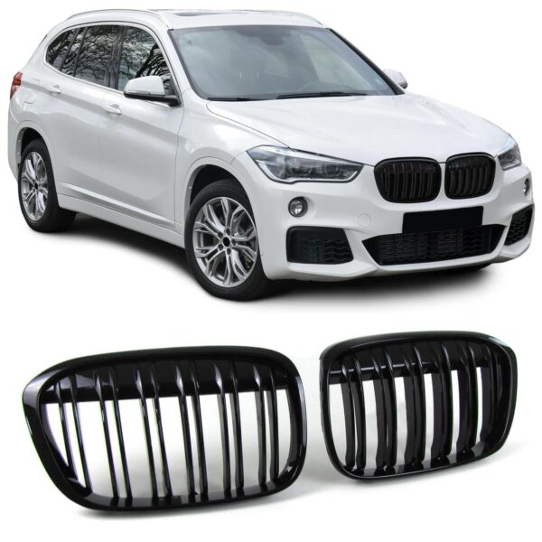 BMW X1 grill glans zwart