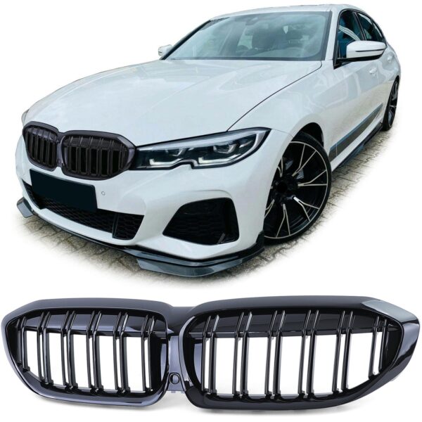 BMW 3 Serie grill glans zwart