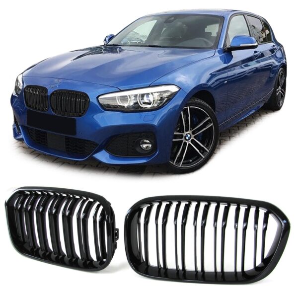 BMW 1 Serie F20/F21 grill glans zwart